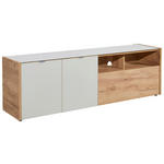 LOWBOARD  in 177/55/40 cm  - Kaschmir/Eichefarben, KONVENTIONELL, Glas/Holzwerkstoff (177/55/40cm) - Voleo