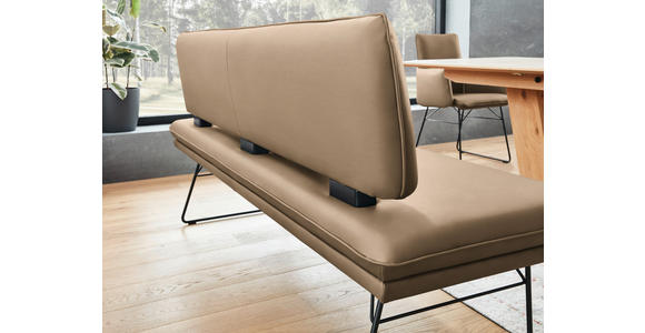 SITZBANK in Metall, Textil Schwarz, Sandfarben  - Sandfarben/Schwarz, Design, Textil/Metall (195/91/65cm) - Dieter Knoll