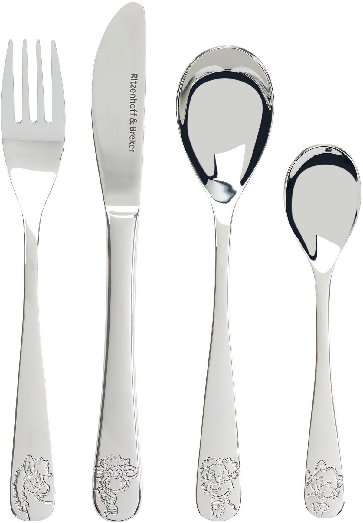 DĚTSKÝ PŘÍBOR - barvy stříbra, Konvenční, kov (15/23/3cm) - Ritzenhoff Breker