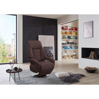 RELAXSESSEL Leder Mokka  - Edelstahlfarben/Mokka, Konventionell, Leder/Metall (74/111/77cm) - Sit & More