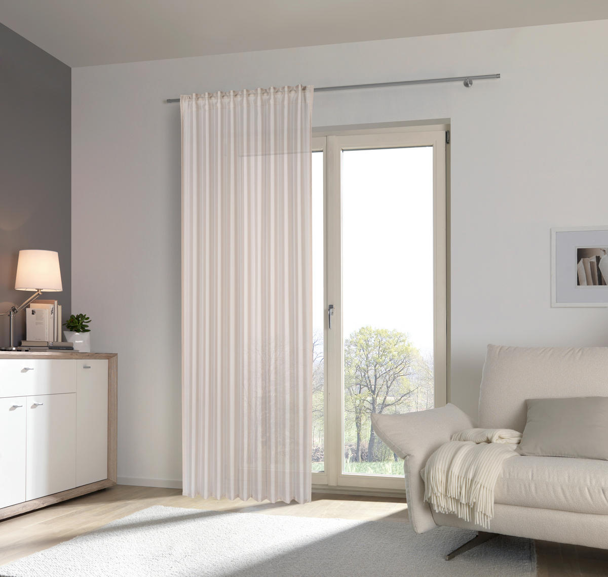 FERTIGVORHANG  transparent  135/245 cm   - Sandfarben, Basics, Textil (135/245cm) - Esposa