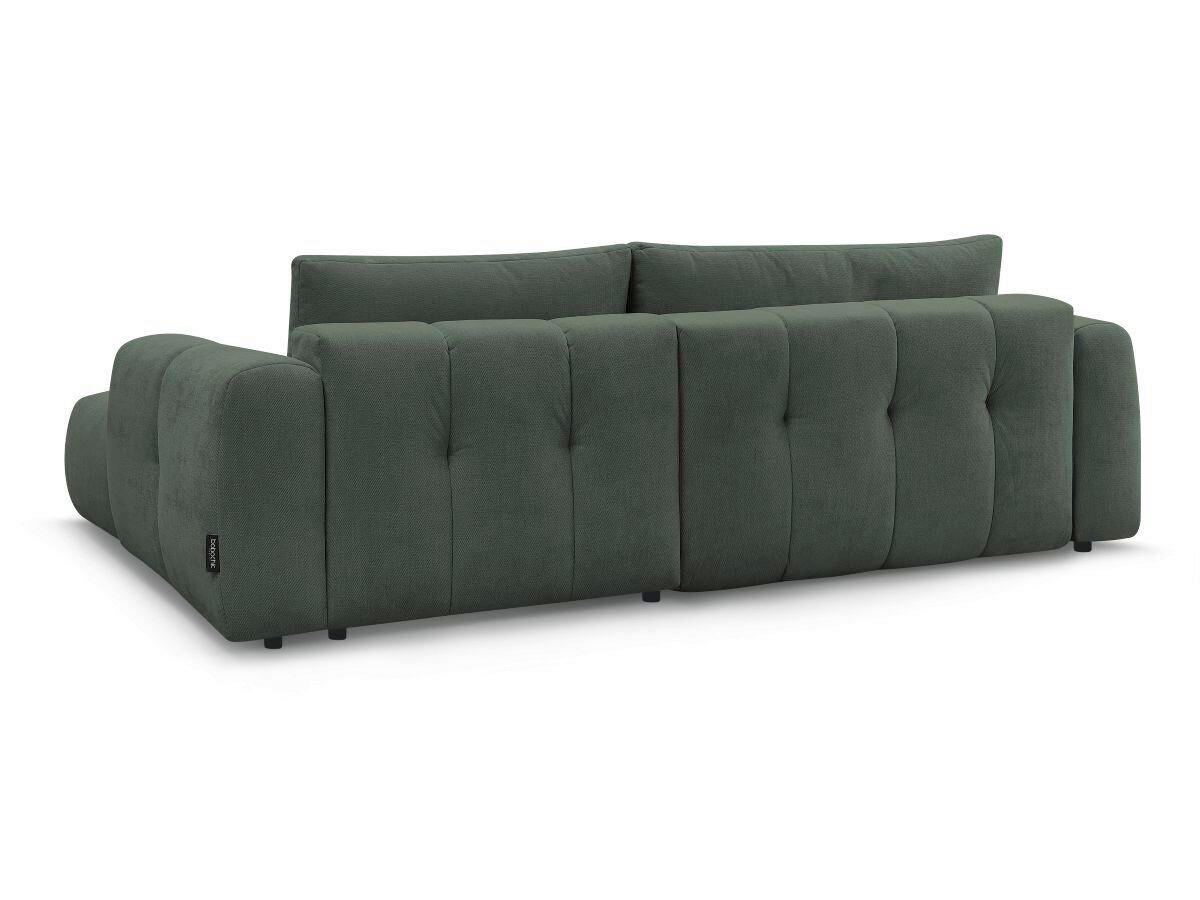 ECKSCHLAFSOFA FUJI Leinenoptik Grün  inkl.  - Schwarz/Grün, MODERN, Kunststoff/Textil (292/160cm)