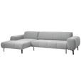 ECKSOFA in Chenille Hellgrau  167/311 cm  - Hellgrau/Schwarz, Design, Textil/Metall (167/311cm) - Xora