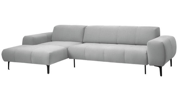 ECKSOFA in Chenille Hellgrau 167/311 cm - Hellgrau/Schwarz, Design, Textil/Metall (167/311cm) - Xora