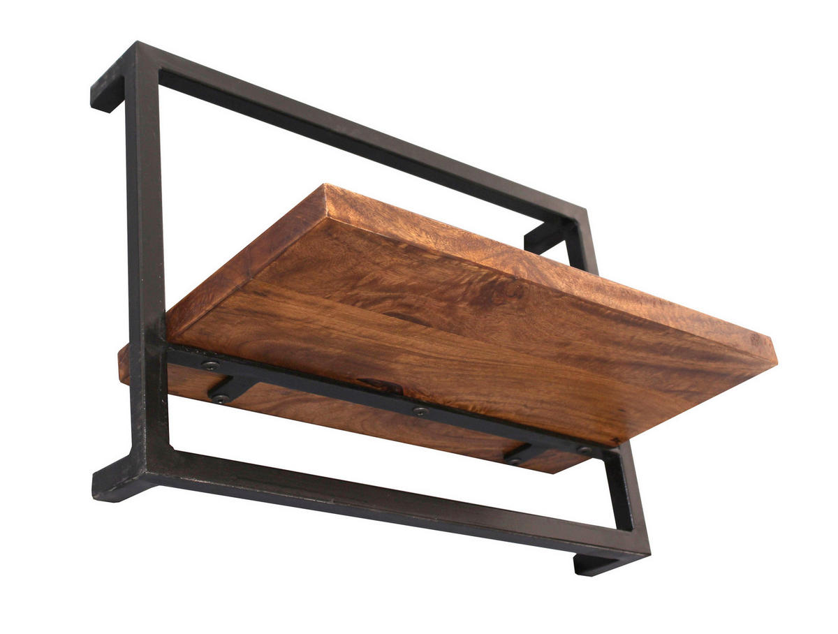 WANDREGAL 50/35/25 cm  - Schwarz/Naturfarben, Design, Holz/Metall (50/35/25cm) - MID.YOU