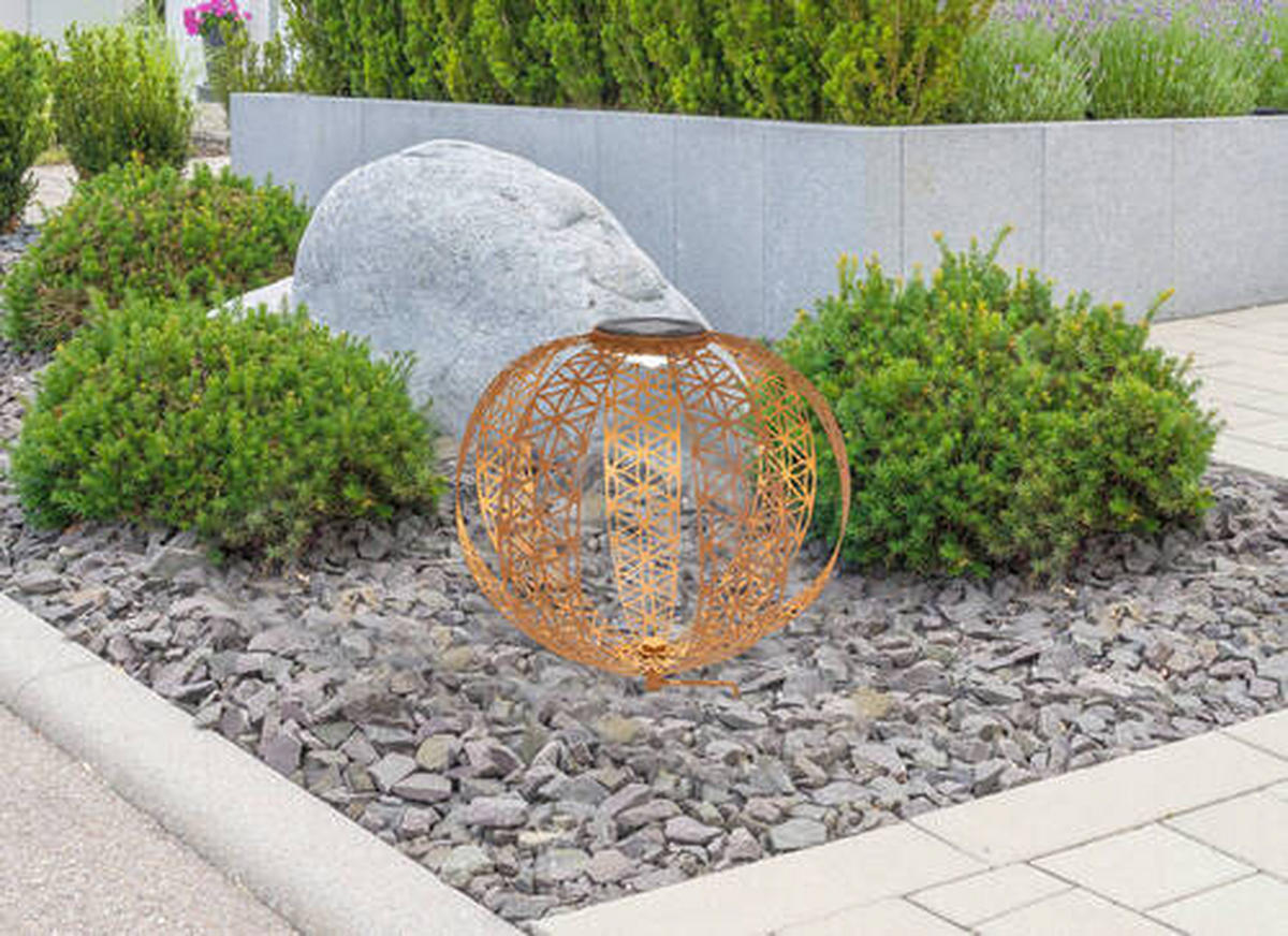SOLARLEUCHTE - Rostfarben, Design, Metall (30/41cm) - Globo