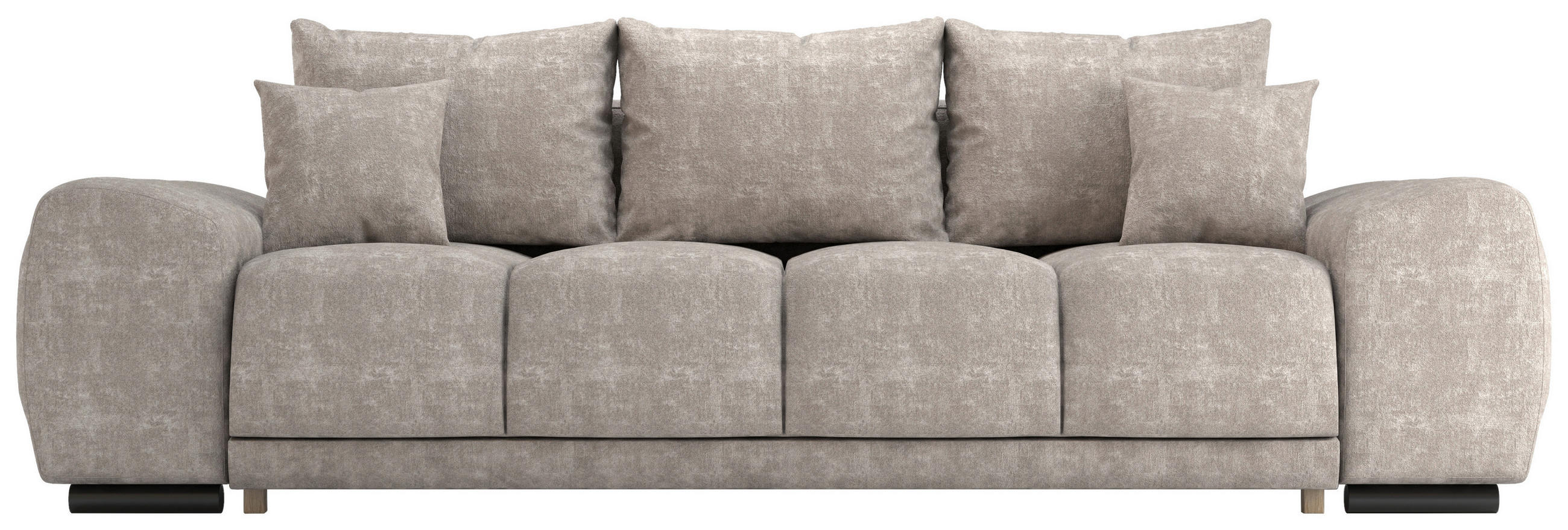 BIGSOFA Chenille Grau  - Schwarz/Grau, KONVENTIONELL, Kunststoff/Textil (266/89/104cm) - Carryhome