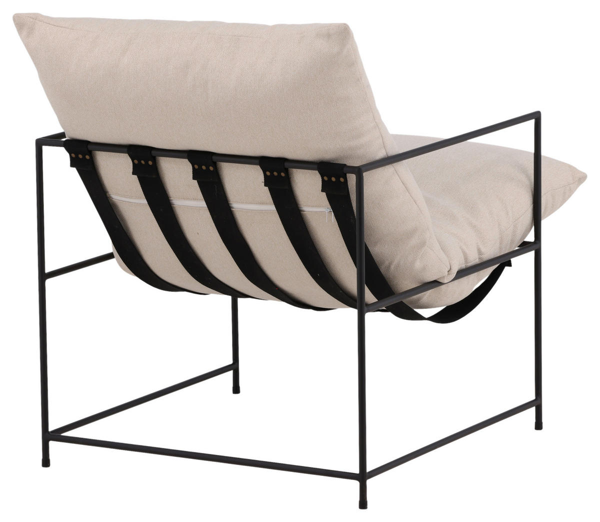 FÅTÖLJ i textil, metall vit  - vit, Design, metall/textil (68.5/97.5/90cm) - Livetastic