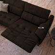 ECKSOFA in Echtleder Dunkelbraun  165/313 cm  - Dunkelbraun/Schwarz, Design, Leder/Metall (165/313cm) - Emilio Belluti