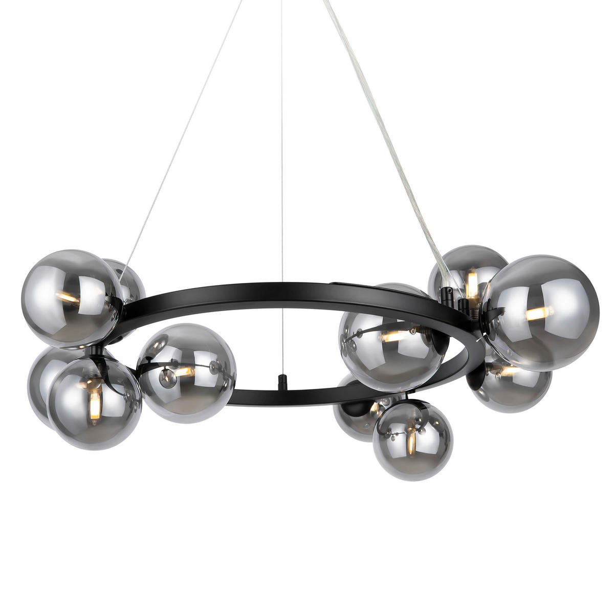 PENDELLEUCHTE  25/137/67 cm   - Schwarz, Trend, Glas/Metall (25/137/67cm) - MAYTONI