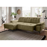 ECKSOFA Cord Olivgrün  - Schwarz/Olivgrün, Modern, Textil/Metall (180/280cm) - Livetastic