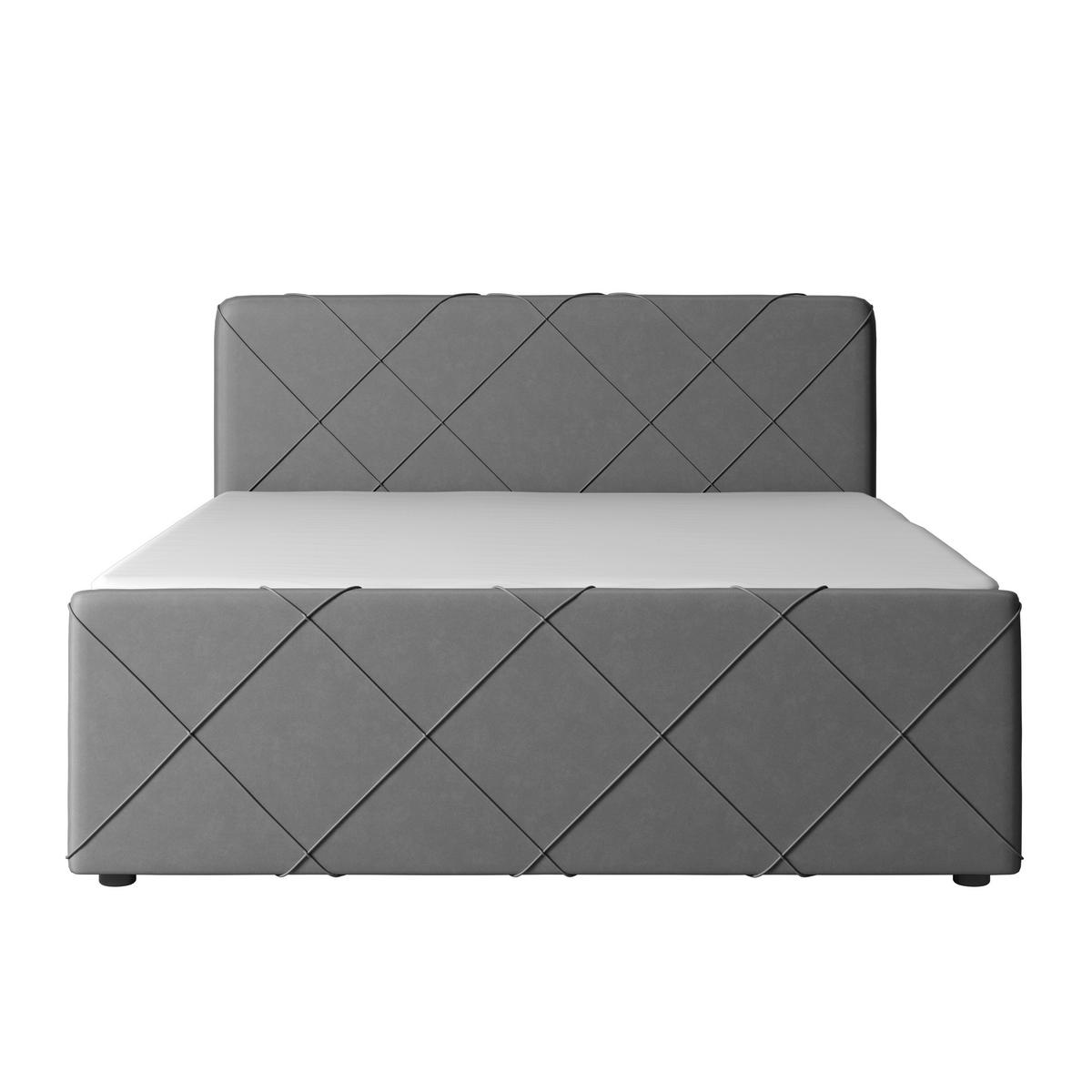 BOXSPRINGBETT 180/200 cm  in Hellgrau  - Hellgrau/Schwarz, Modern, Karton/Holz (180/200cm) - MID.YOU