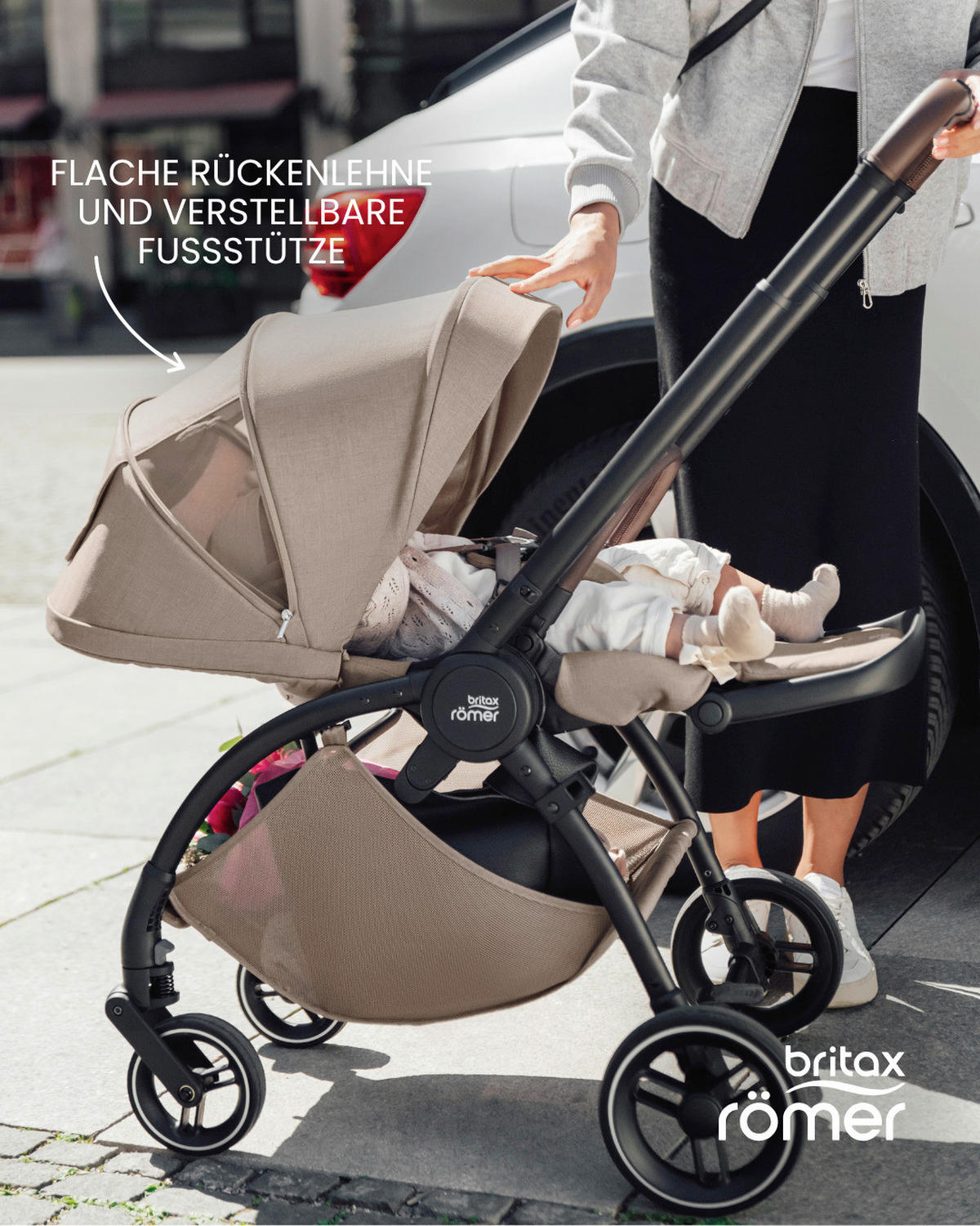 KINDERWAGEN Rio  - Hellbraun/Grau, Basics, Textil/Metall (55/120/93cm) - Britax Römer Diamond