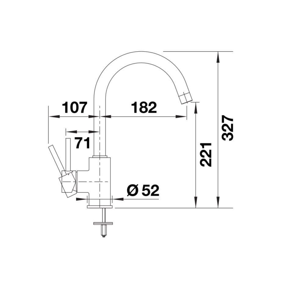 KÜCHENARMATUR 526145  - Schwarz, Basics, Metall (5,2/32,7/18,2cm) - Blanco
