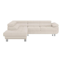 ECKSOFA in Drell Perlmutt  - Perlmutt, Modern, Textil/Metall (230/270cm) - MID.YOU