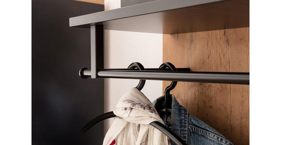 GARDEROBE 6-teilig in 300/200/38 cm - Eichefarben/Anthrazit, KONVENTIONELL, Holzwerkstoff (300/200/38cm) - Moderano