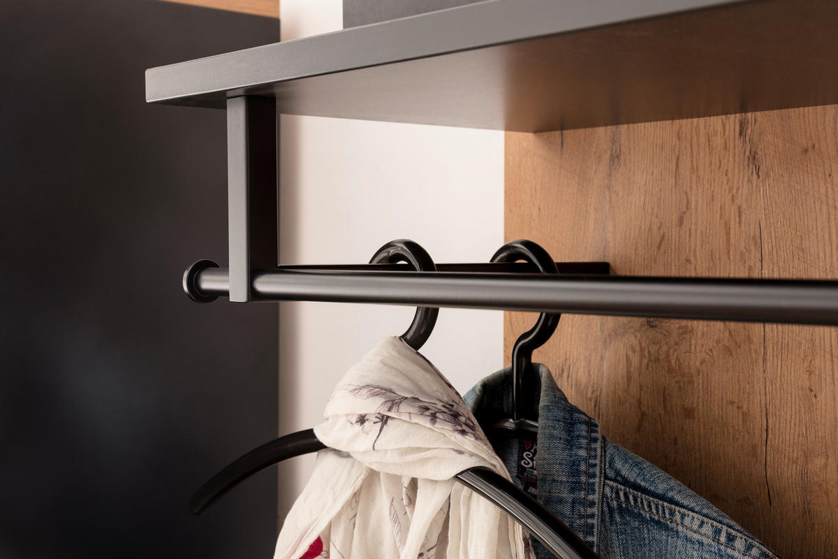 GARDEROBE 6-teilig  in 300/200/38 cm  - Eichefarben/Anthrazit, Konventionell, Holzwerkstoff (300/200/38cm) - Moderano