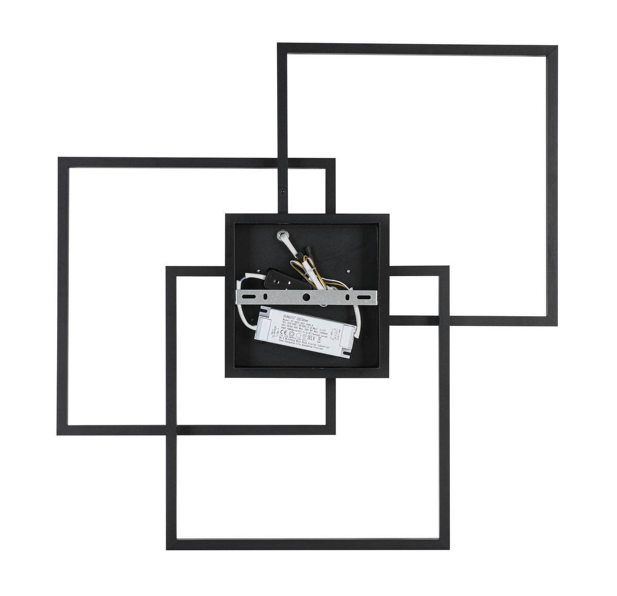 LED PLAFONJERA  - bela/crna, Trendi, metal/plastika (70/70/9cm) - Novel