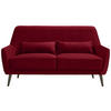 3-SITZER-SOFA Mikrofaser Rot  - Rot/Schwarz, Trend, Holz/Textil (160/86/80cm) - MID.YOU