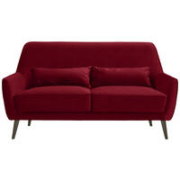 3-SITZER-SOFA Mikrofaser Rot  - Rot/Schwarz, Trend, Holz/Textil (160/86/80cm) - MID.YOU