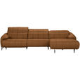 ECKSOFA  in Echtleder Currygelb  313/165 cm  - Currygelb/Cognac, Design, Leder/Metall (313/165cm) - Belluti