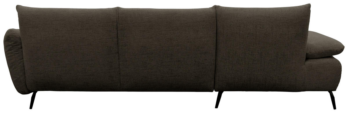 ECKSOFA 200 030 Dunkelbraun Chenille  - Beige/Dunkelbraun, MODERN, Textil/Metall (155/274cm) - Livetastic