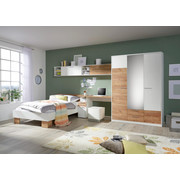 POKOJ PRO MLÁDEŽ - bílá/barvy dubu, Konvenční, dřevěný materiál/sklo (120/200cm) - Xora