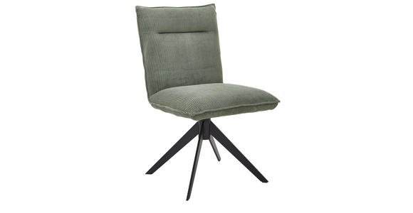 STUHL - Waldgrün/Schwarz, Design, Textil/Metall (47/87/62cm) - Johann Jakob