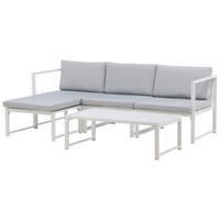 LOUNGEGRUPP  - vit/grå, Klassisk, metall/textil - Gardenson