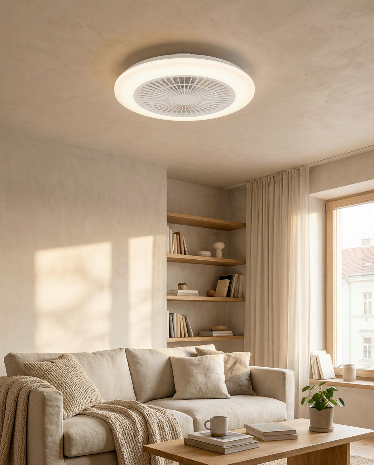 DECKENVENTILATOR - Weiß, Trend, Kunststoff (49,2cm) - Eglo