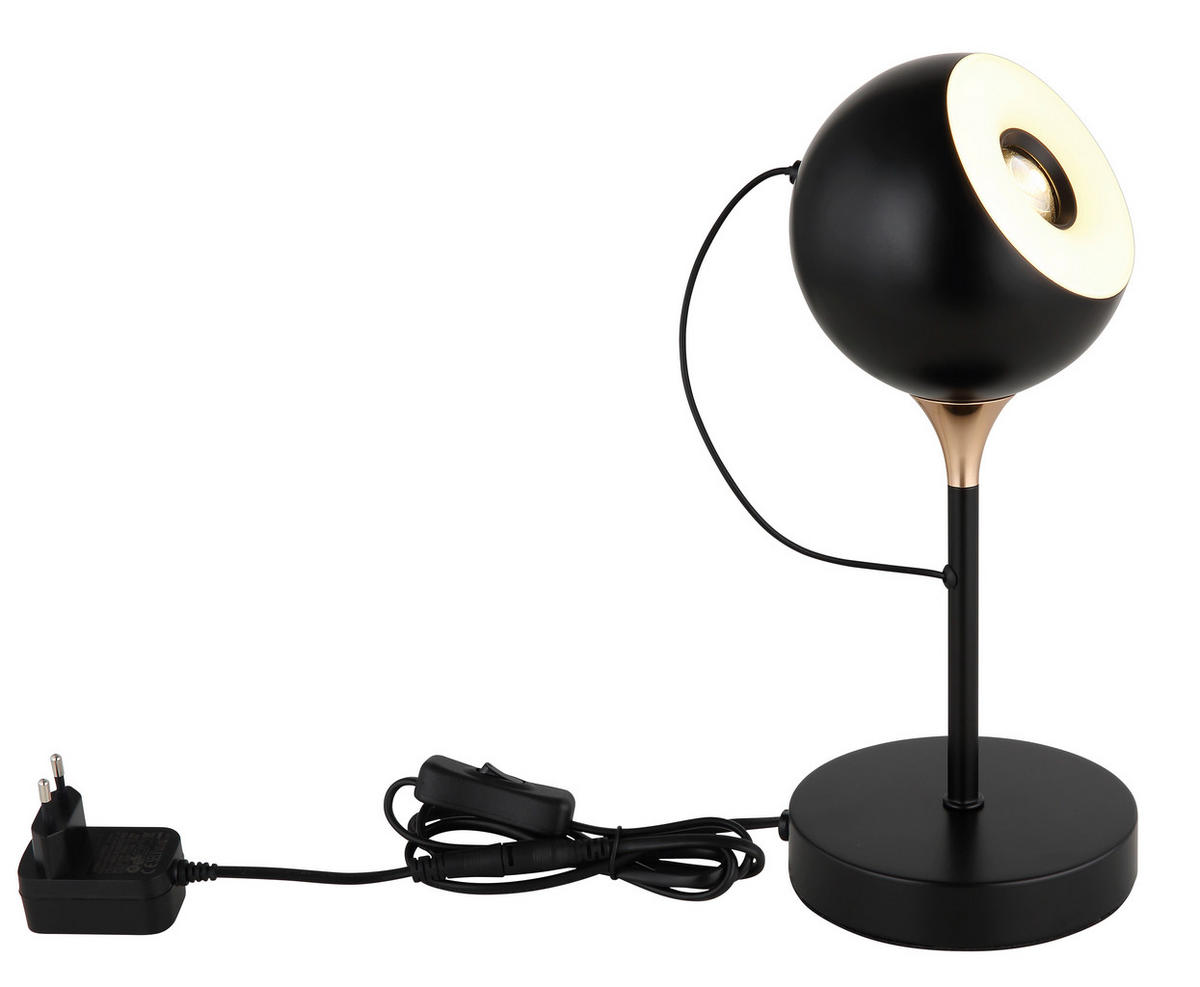 STOLNÍ LED LAMPA, 13/28,5 cm  - bílá/černá, Design, kov/plast (13/28,5cm) - Globo