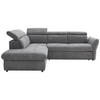 ECKSOFA Dunkelgrau Mikrofaser  - Dunkelgrau/Schwarz, Design, Kunststoff/Textil (224/254cm) - Stylife
