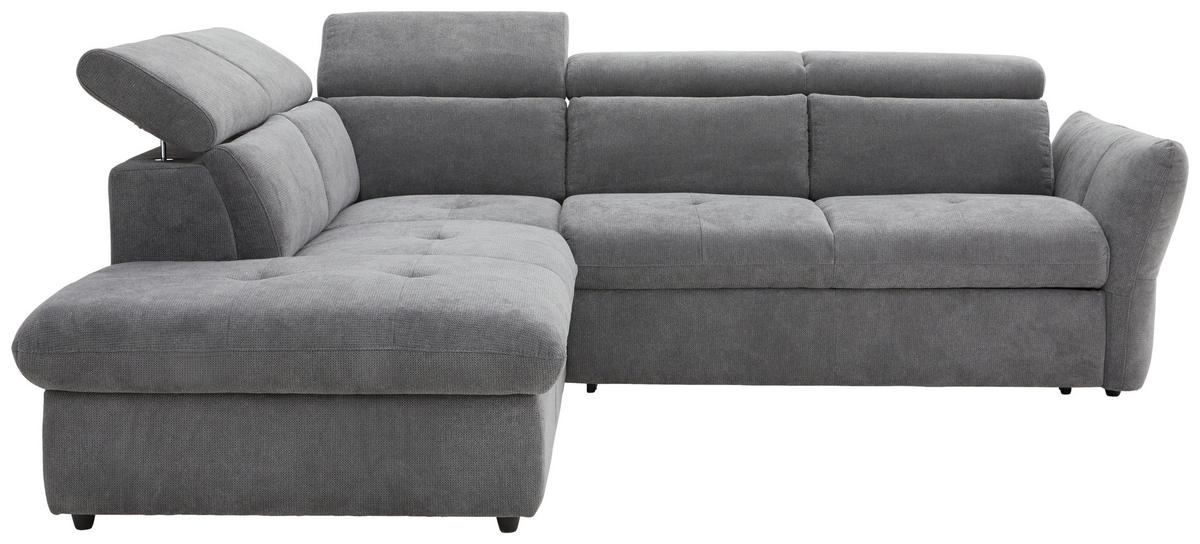 SEDEŽNA GARNITURA, mikrovlakna temno siva  - temno siva/črna, Design, umetna masa/tekstil (224/254cm) - Stylife