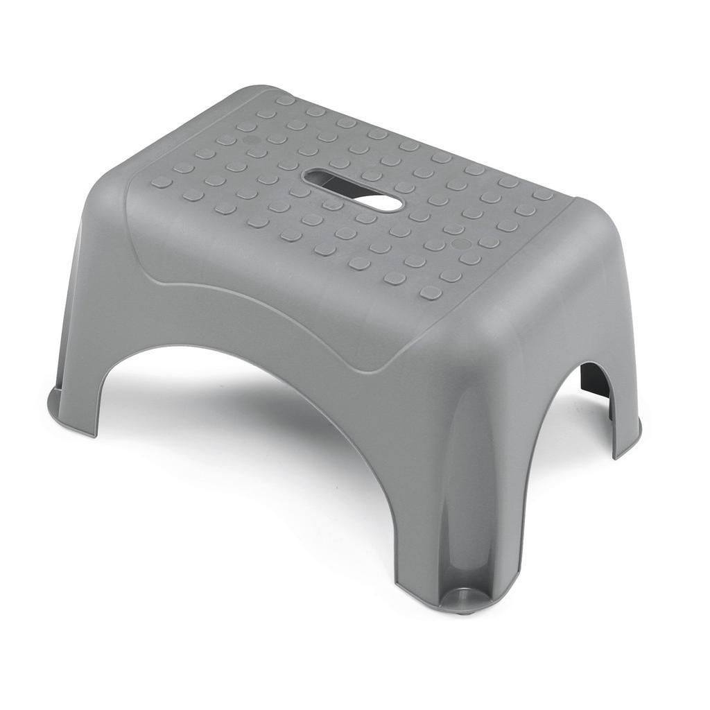 Tritthocker Kunststoff Grau H: 23,5 Cm Rutschfest