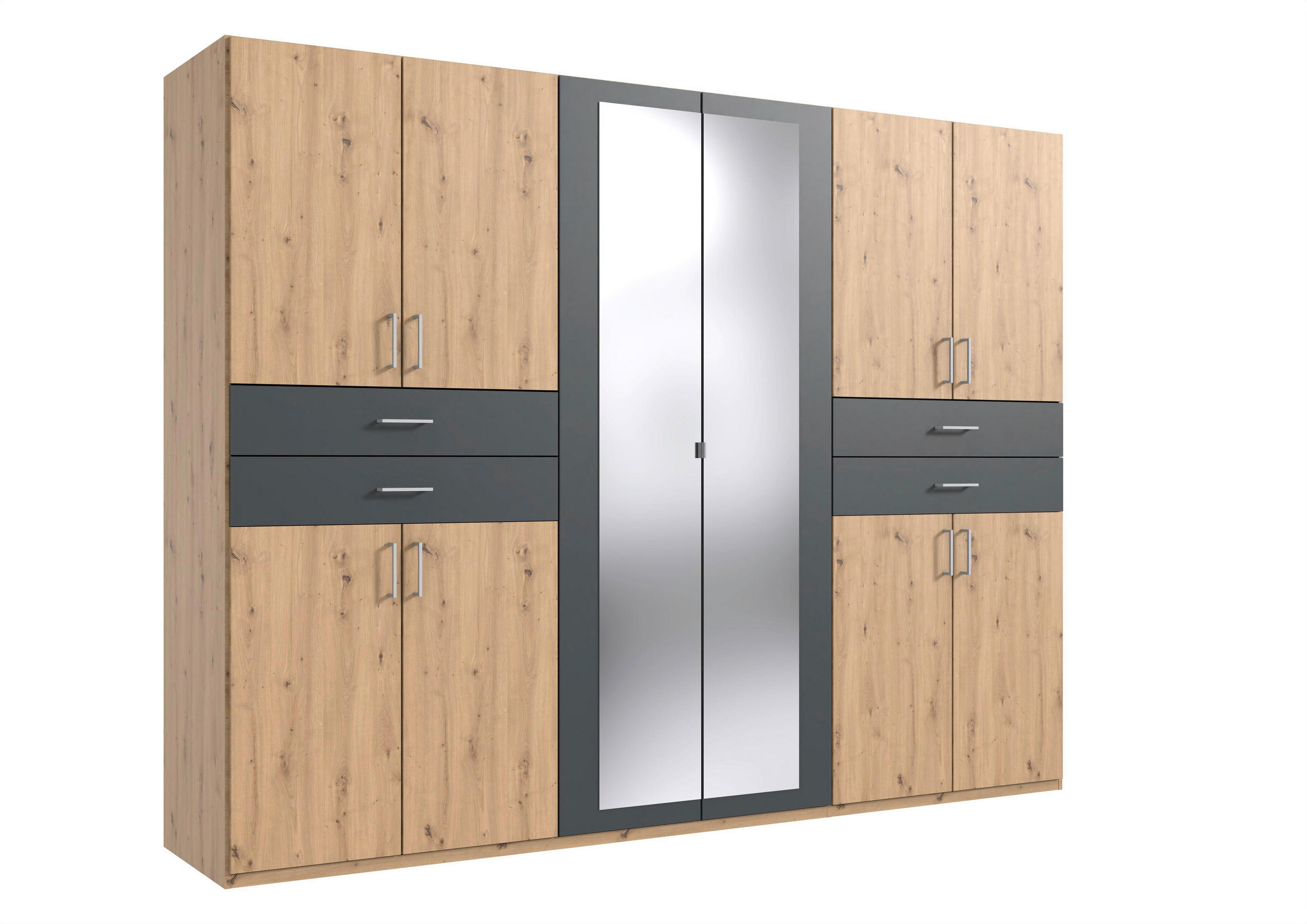 ORMAR ZA ODJEĆU  270/208/58 cm    - boje grafita/hrast Artisan, Moderno, staklo/drvni materijal (270/208/58cm) - Hom`in