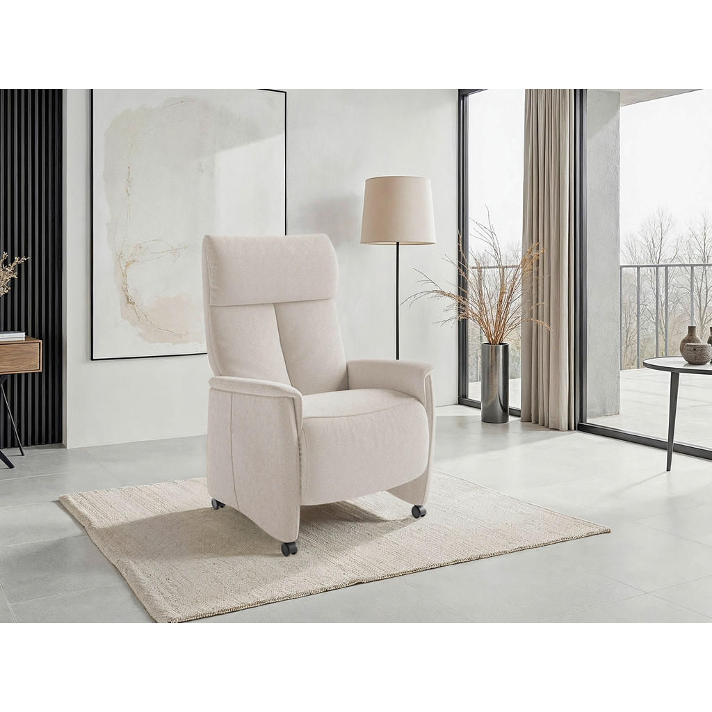 Sit & More RELAXAČNÉ KRESLO, textil, krémová