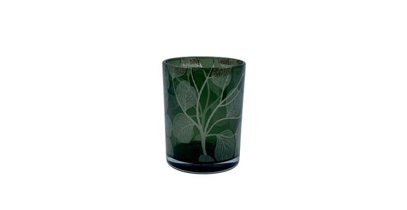 TEELICHTGLAS - Weiß/Grün, Natur, Glas (15/15cm) - Ambia Home