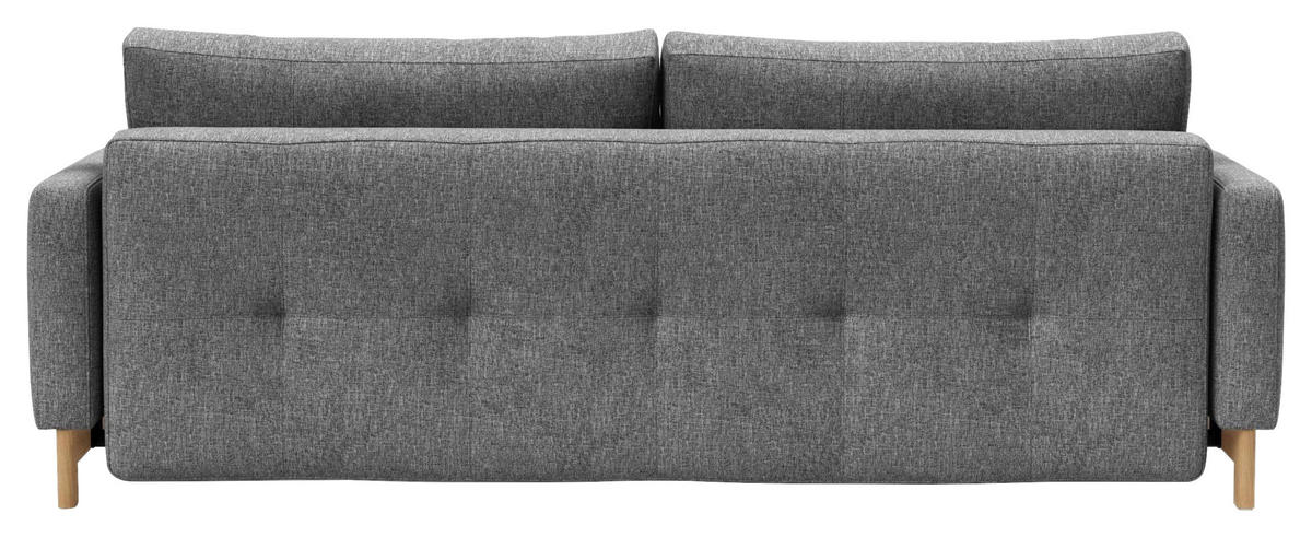 SCHLAFSOFA Flachgewebe Grau  - Eichefarben/Grau, Design, Holz/Textil (232/85/114cm) - Innovation