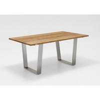 GARTENTISCH  - Edelstahlfarben/Teakfarben, Design, Holz/Metall (180/95/76cm)