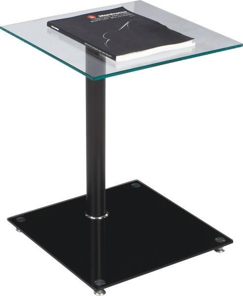 Beistelltisch Mit Glasplatte Quadro, Aluminium Schwarz