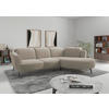 ECKSOFA ZOE E Beige Mikrofaser  - Beige/Schwarz, KONVENTIONELL, Textil/Metall (309/199cm) - Sit & More