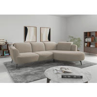 ECKSOFA Mikrofaser Beige  - Beige/Schwarz, Konventionell, Textil/Metall (309/199cm) - Sit & More