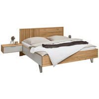 BETTANLAGE - Wildeiche/Perlmutt, Design, Holz (180/200cm) - Valnatura