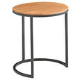 BEISTELLTISCH in Holz 39/39/51 cm  - Eichefarben/Schwarz, Design, Holz/Metall (39/39/51cm) - Johann Jakob