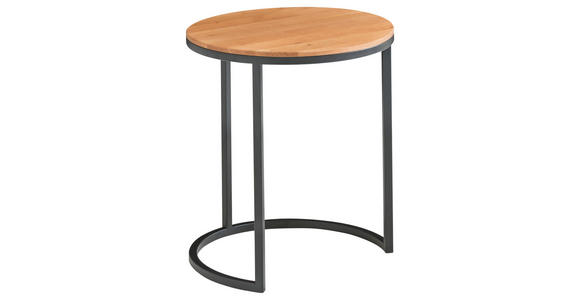 BEISTELLTISCH in Holz 39/39/51 cm  - Eichefarben/Schwarz, Design, Holz/Metall (39/39/51cm) - Johann Jakob