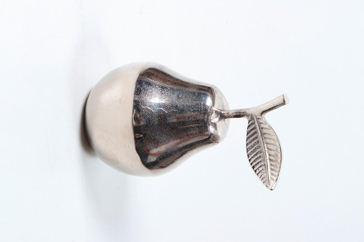 DEKORAČNÁ HRUŠKA - niklová, Design, kov (13/22cm) - Ambia Home