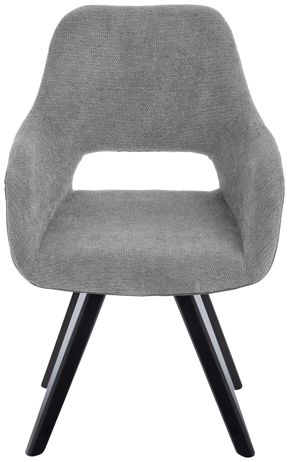 ARMLEHNSTUHL  in Flachgewebe, Mikrofaser  - Hellgrau/Schwarz, Design, Holz/Textil (56/86/64cm) - Lomoco