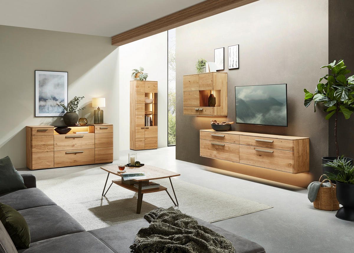 COUCHTISCH in Holz, Metall 120/70/42,6 cm  - Wildeiche/Bronzefarben, MODERN, Holz/Metall (120/70/42,6cm) - Valnatura