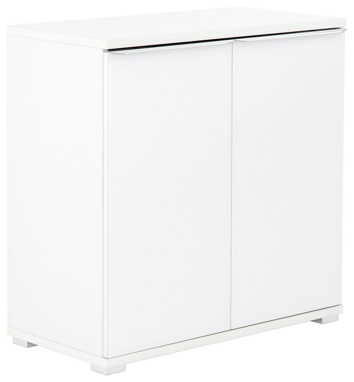 BYRÅ 80/80/40 cm  - vit/kromfärg, Design, trämaterial/glas (80/80/40cm) - Moderano