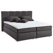 BOXSPRINGBETT Webstoff 140/200 cm INKL. Matratze, Topper - Anthrazit/Silberfarben, Design, Kunststoff/Textil (140/200cm) - SetOne by Musterring
